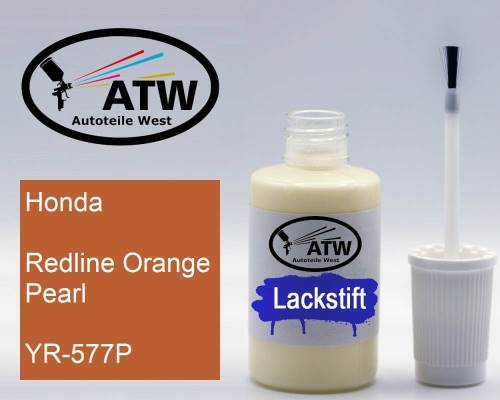 Honda, Redline Orange Pearl, YR-577P: 20ml Lackstift, von ATW Autoteile West.